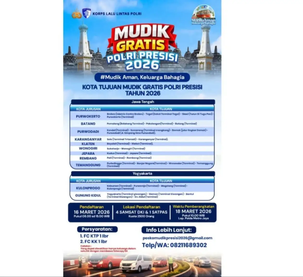 Program Mudik Gratis dari Polri, Begini Cara Daftarnya